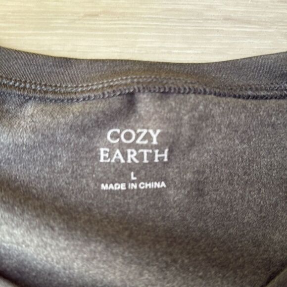 Cozy earth Ultrasoft Crewneck LS Sweatshirt charcoal size Large NWT in packag - Picture 8 of 8